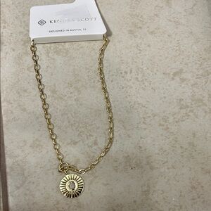 Kendra Scott Gold Sunburst Pendant Chain Necklace